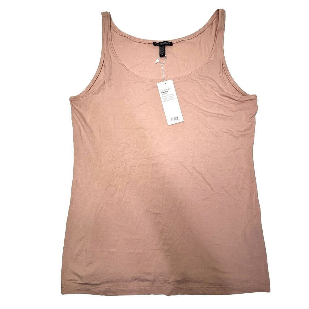 NEW Eileen Fisher Scoop Neck Tank Top Small Pink Viscose Jersey Knit SOLD OUT!